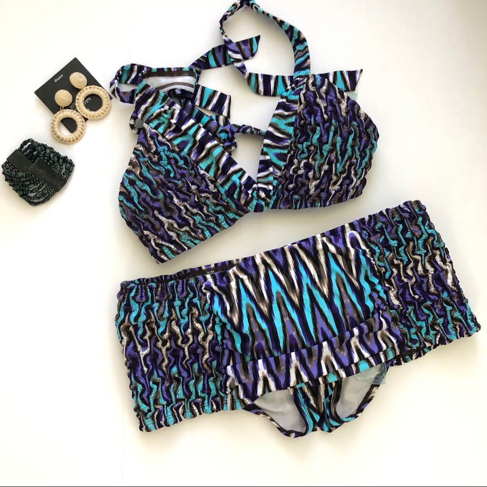 Laundry  Blue Smocked Swimwear